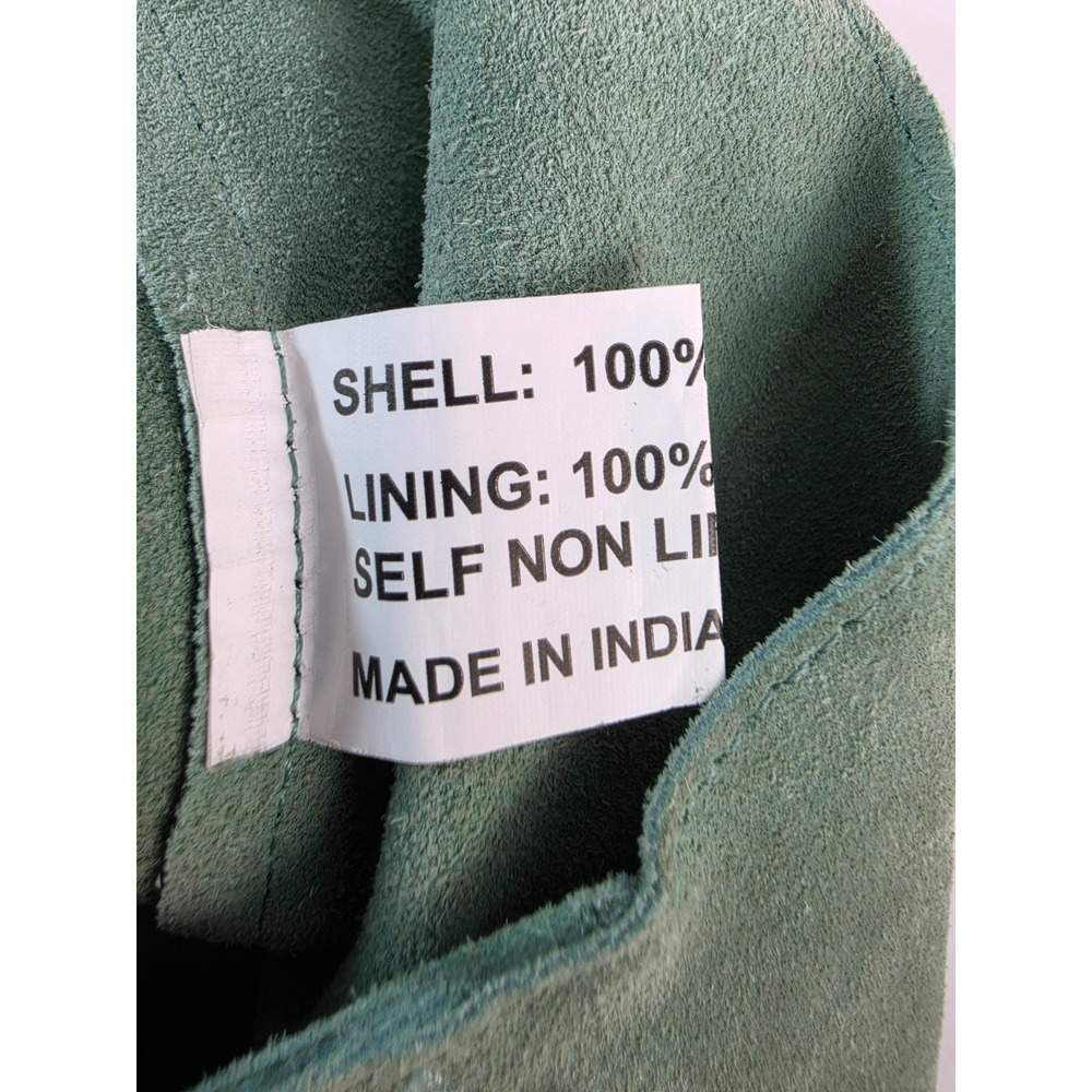 Haute Hippie Leather Suede Hobo Shoulder Bag Green Festival Boho Purse - Picture 8 of 13